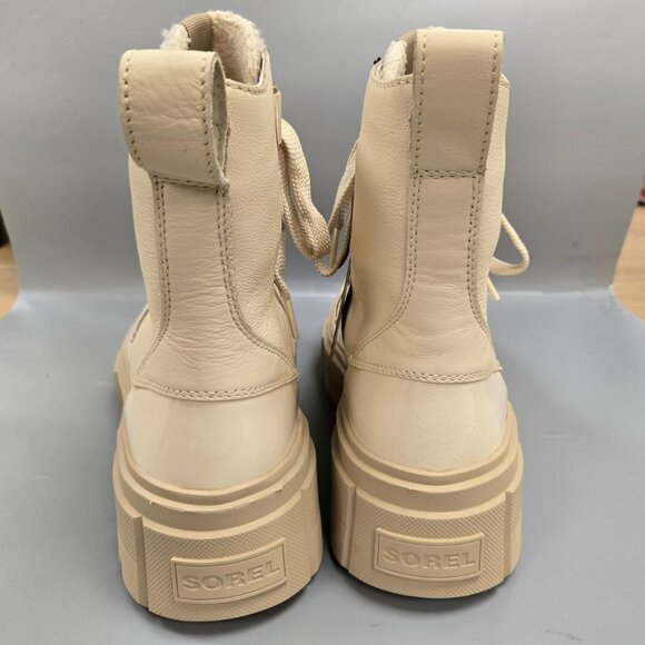 SOREL Caribou X Cozy Lace Up Boot Bleached Ceramic Oatmeal Beige Size 8.5 - Picture 13 of 15